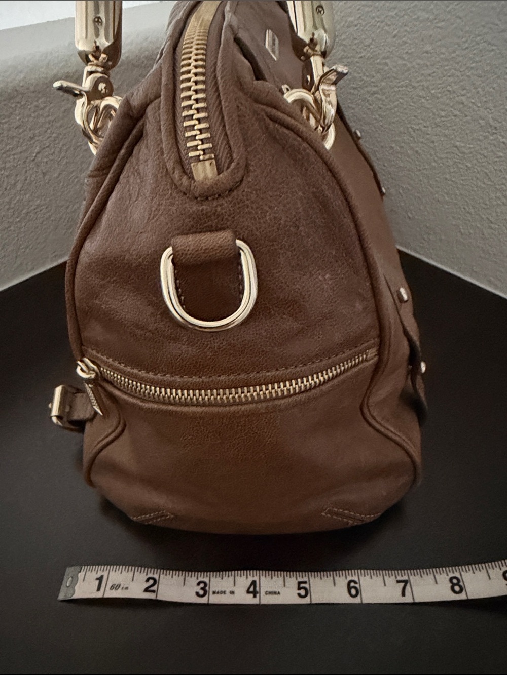 Rebecca Minkoff Brown Leather Cupid Satchel with Gold Hardware. - Picture 8 of 14